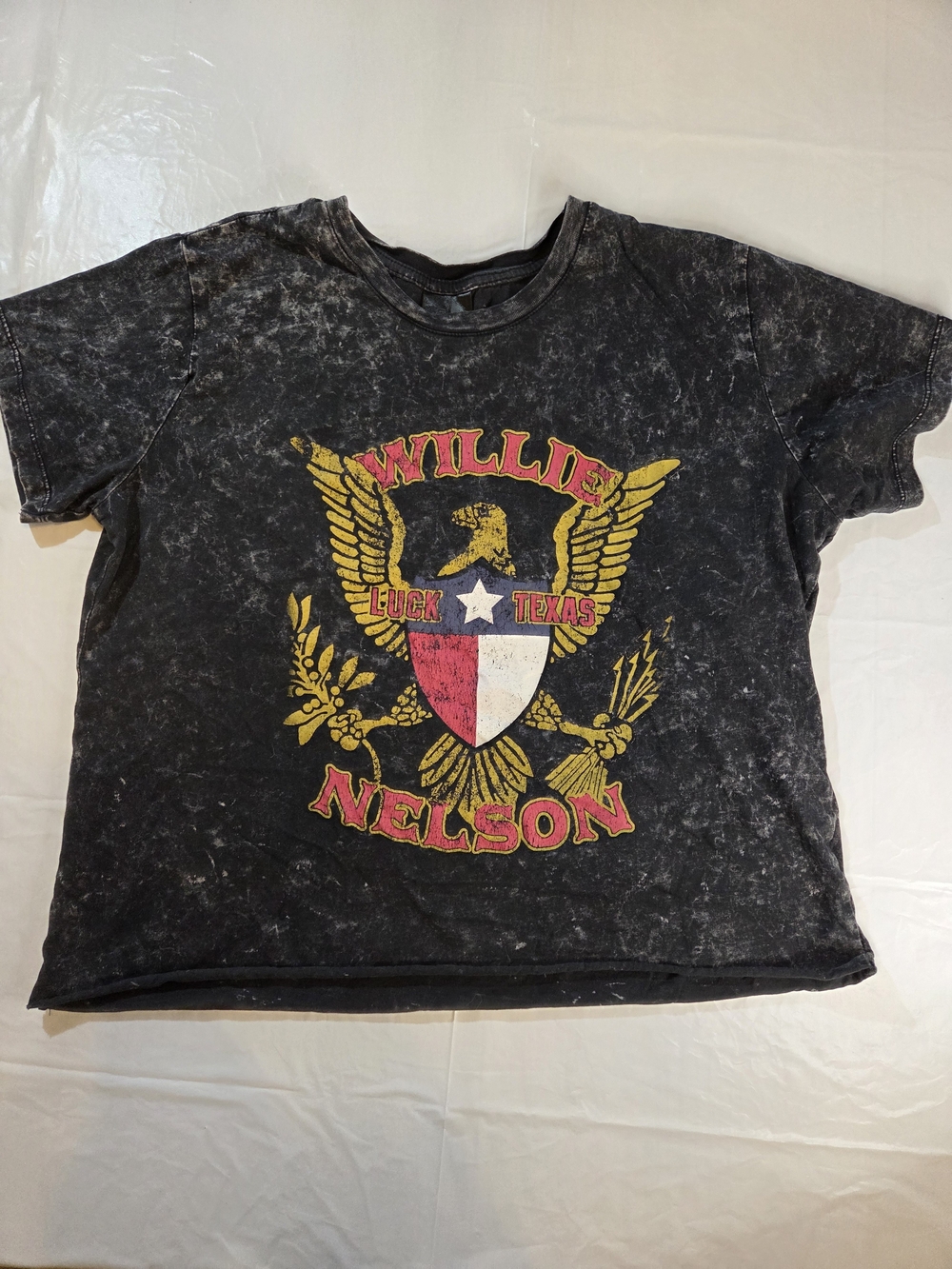Zion Rootswear Black Willie Nelson Graphic Tee with Red & Yellow Accents